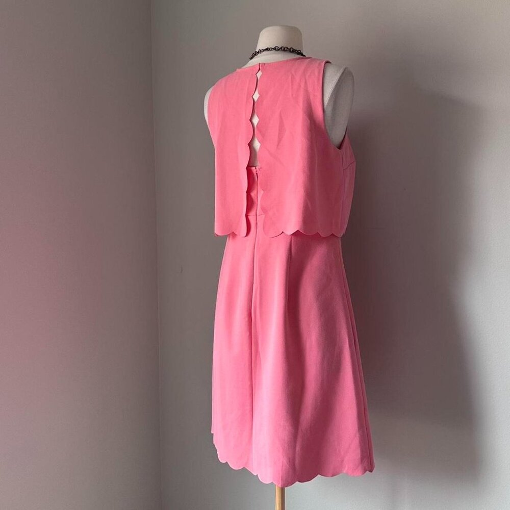 Pink preppy scalloped edge dress by LOFT - Picture 5 of 7